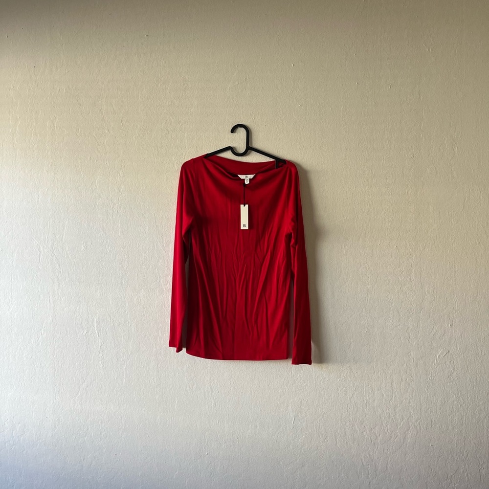 Banana Republic Vibrant Red Long Sleeve Top